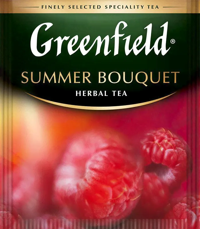 Greenfield Summer Bouquet травяной чай Гринфилд в пакетиках, с малиной и шиповником 100 пакетиков-0