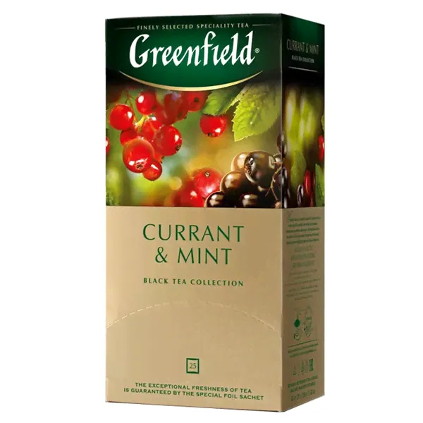Чай Greenfield Currant and mint (Карэнт энд Минт), черный, 25 пакетиков