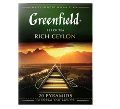 Чай черный в пирамидках Greenfield Rich Ceylon 20 пакетиков