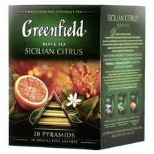 Чай Greenfield черный с ароматом красного апельсина Sicilian Citrus в саше 20 пирамидок