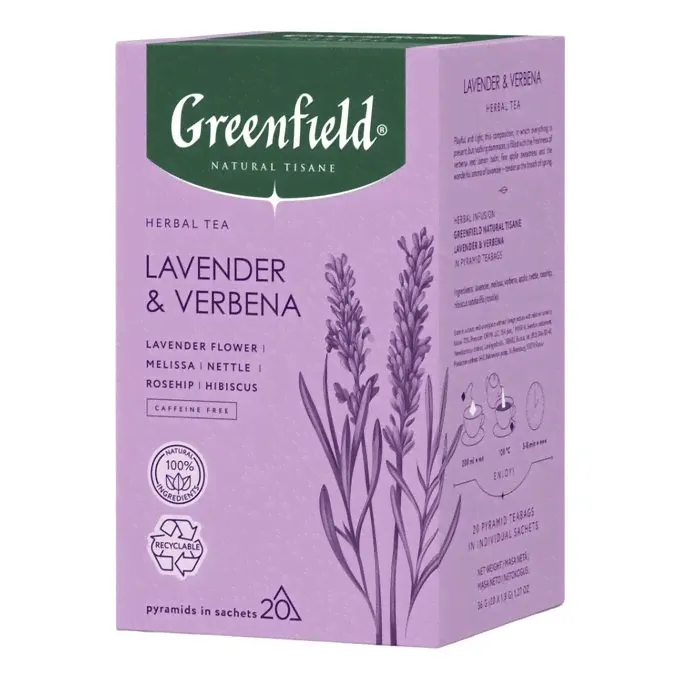 Чай травяной Greenfield Natural Tisane Lavender & Verbena 1,8 г х 20 шт-0