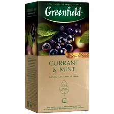 Чай Greenfield Currant&Mint чёрный байховый с ароматом смородины в пакетиках, 25х1.8г