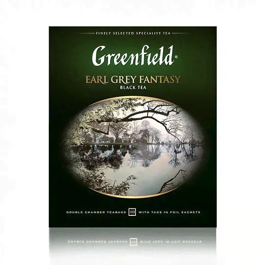 Чай Greenfield EARL GREY FANTASY черный, бергамот 100 пакетиков-0