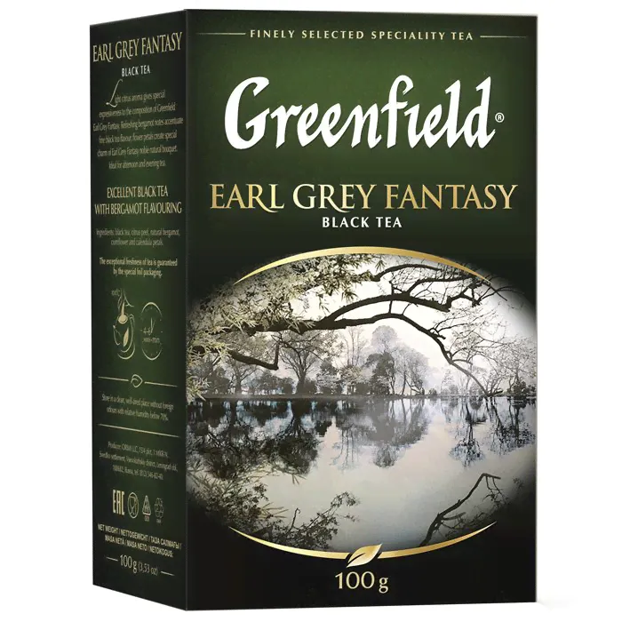 Чай Greenfield Earl Grey Fantasy (Эрл Грей Фэнтази), черный, листовой, 100 г-0