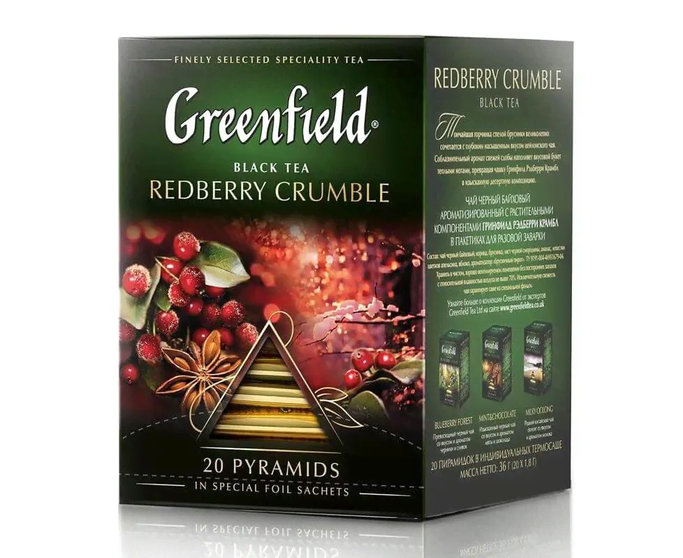 Чай черный Redberry Crumble, 20 пирамидок, Greenfield-0