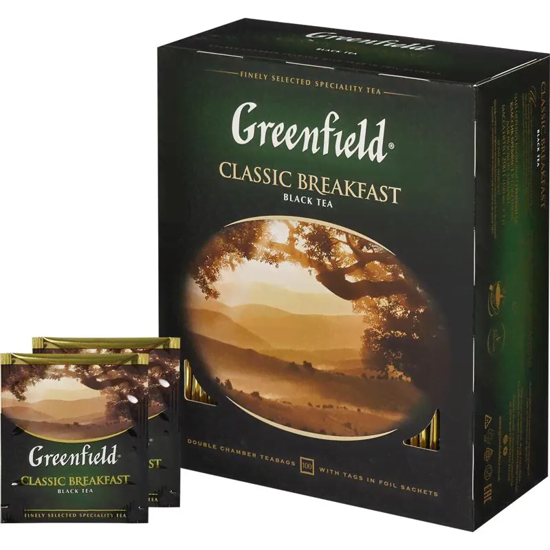 Чай Greenfield Classic Breakfast черный 100 пакетиков-0