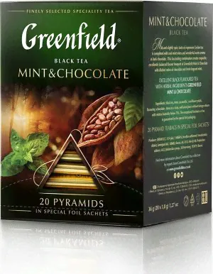 Черный чай в пирамидках Greenfield Mint & Chocolate, 20 шт-0