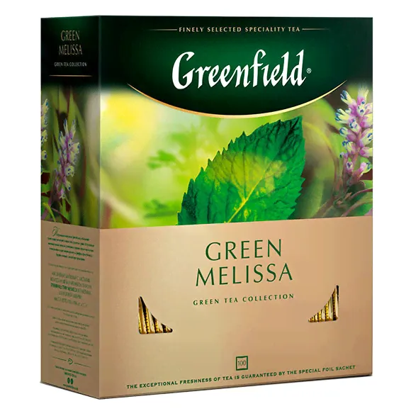 Чай Greenfield Green Melissa (Грин Мелисса), зеленый, 100 пакетиков-0