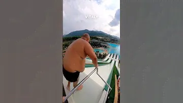 super slide with super people 🔥🔥🔥 #bluetree #challenge #bluetreephuket #competition #flip #pool