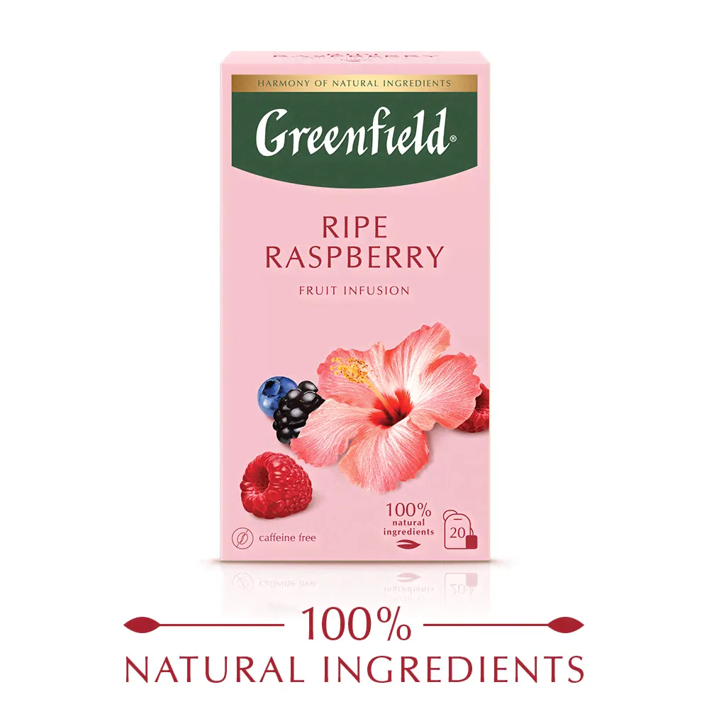 Чайный напиток Greenfield Ripe Raspberry ягодный пакетированный
