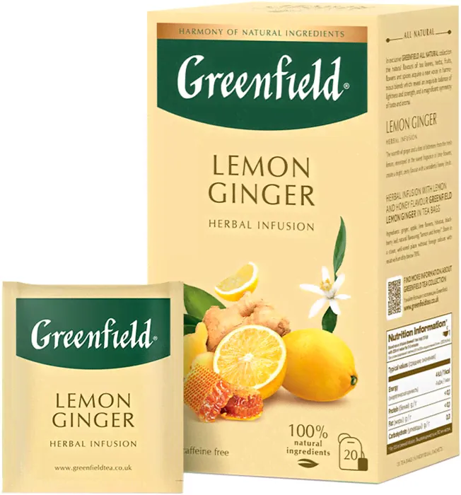 Напиток чайный Greenfield Lemon Ginger 20*1.5г-0