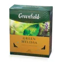 Чай GREENFIELD "Green Melissa" зеленый с мятой, 100 пакетиков в конвертах по 1,5г