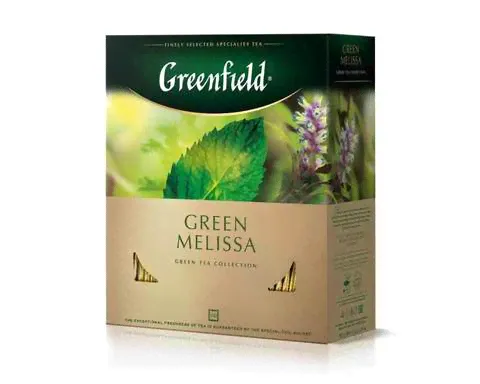 Чай зеленый в пакетиках из фольги Greenfield Green Melissa, 100 пак/уп (Гринфилд)-0