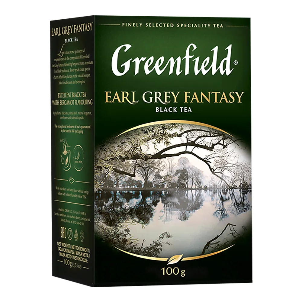 Чай Greenfield Earl Grey Fantasy черный с бергамотом листовой, 100г-0