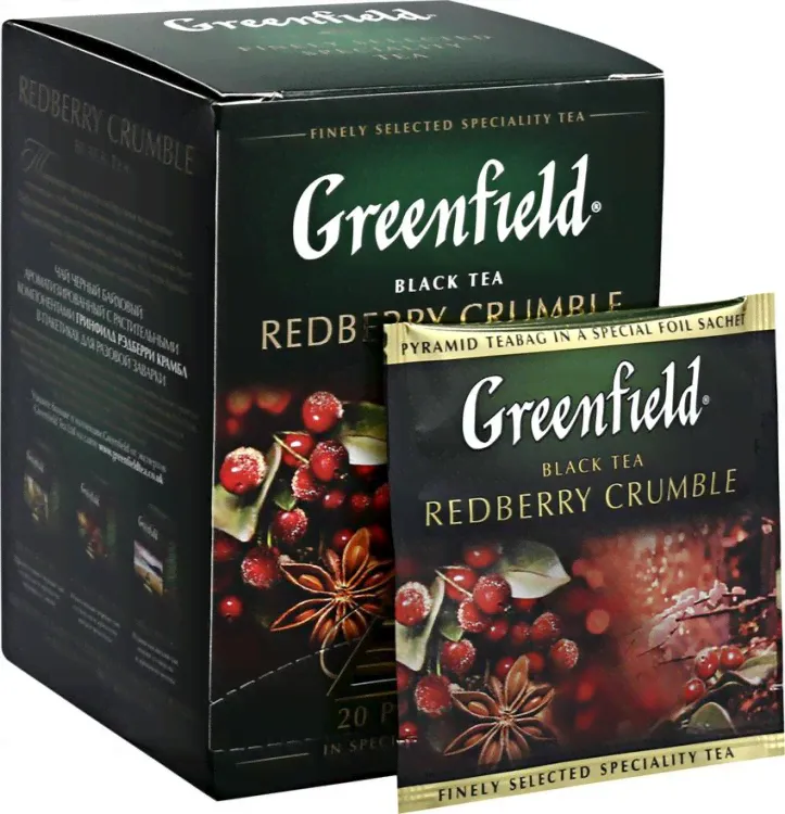 Greenfield Redberry Crumble брусника пирамидки 20 пак 1.8гр-0