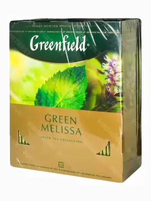 Чай Greenfield Green Melissa зеленый в пакетиках 100 шт.-0