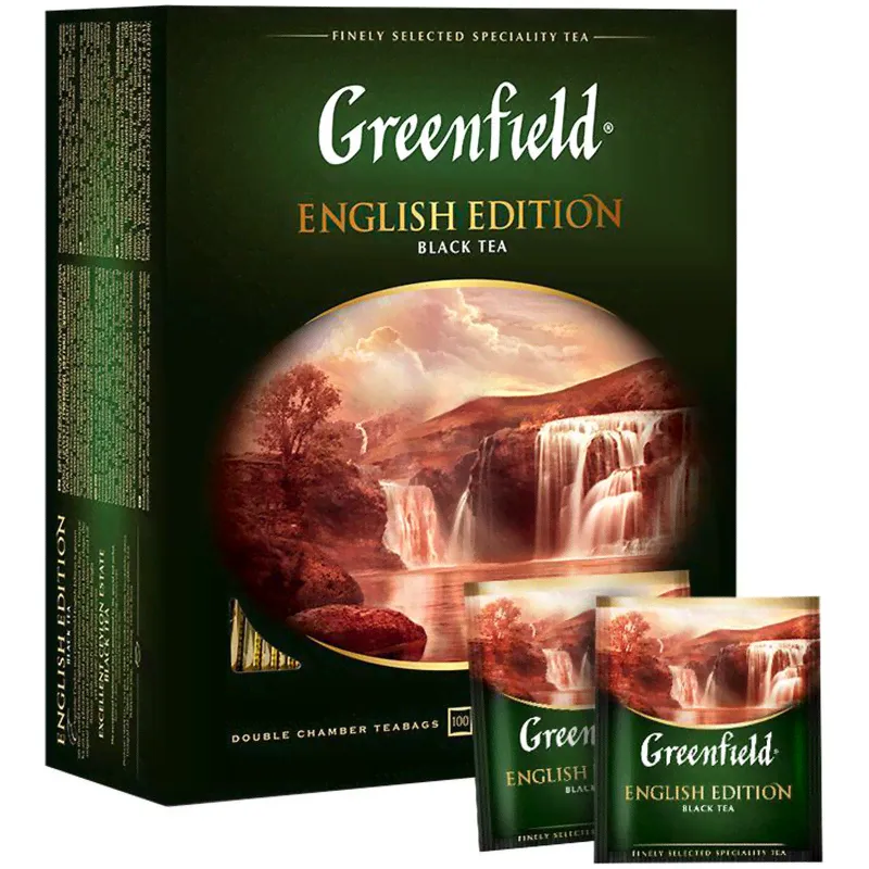 Чай Greenfield English Edition чёрный байховый в пакетиках, 100х2г