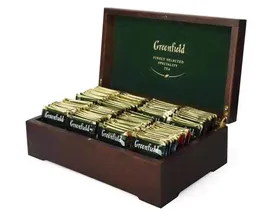 Подарочный набор чая Greenfield из 8 видов в деревянной шкатулке, 96 пак/уп (Гринфилд)
