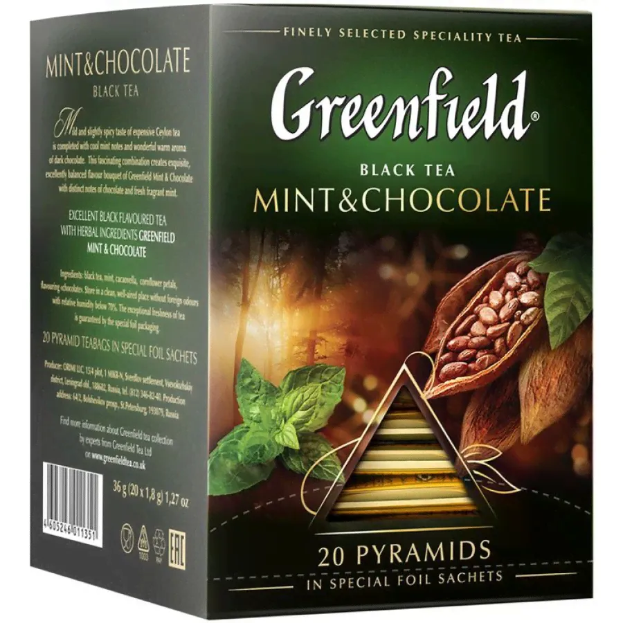 Чай черный Greenfield Mint & Chocolate Мята и шоколад (20*1.8 гр)