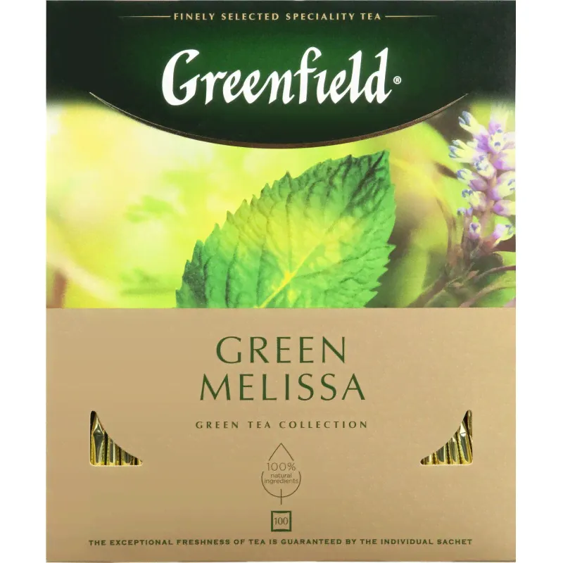 Чай Greenfield Green Melissa зеленый 100 пакетиков-0