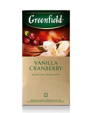 ЧАЙ GREENFIELD VANILLA CRANBERRY ЧЕРНЫЙ, ЧАЙ, ВАНИЛЬ, КЛЮКВА, РОЗА, АНАНАС, 1.5x25