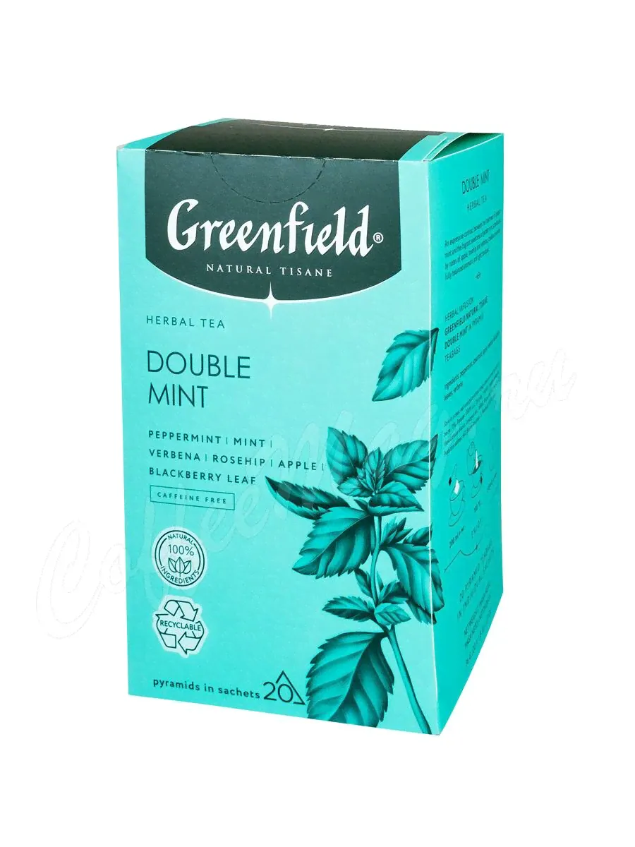 Чай Greenfield Natural Tisane Double Mint (Двойная мята) травяной в пирамидках 20 шт-0