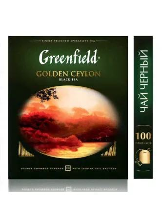 Чай черный Greenfield Golden Ceylon 100 пак. × 2г оптом-0