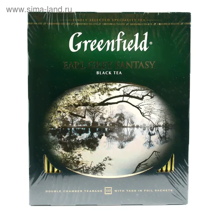 Чай черный Greenfield Earl Grey Fantasy, бергамот, 100 пакетиков*2 г-0