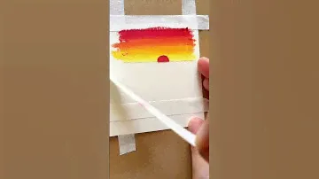 Easy Oil Pastel Sunset Landscape | Oil Pastel Drawing