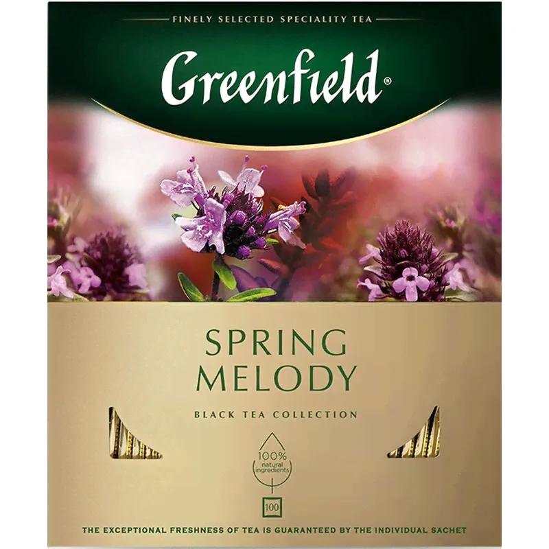 Чай черный Greenfield Spring Melody 100 пакетиков (черная смородина, мята, чабрец)-3