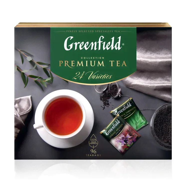 Чай GREENFIELD Premium Tea Collecton ассорти 24 вкусов 96 пакетиков 1782-08 622759 (1)-1