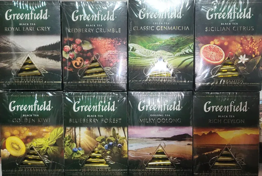 Greenfield BLACK TEA Variety SET TROPICAL SUNSET 160 Pyramids US Seller