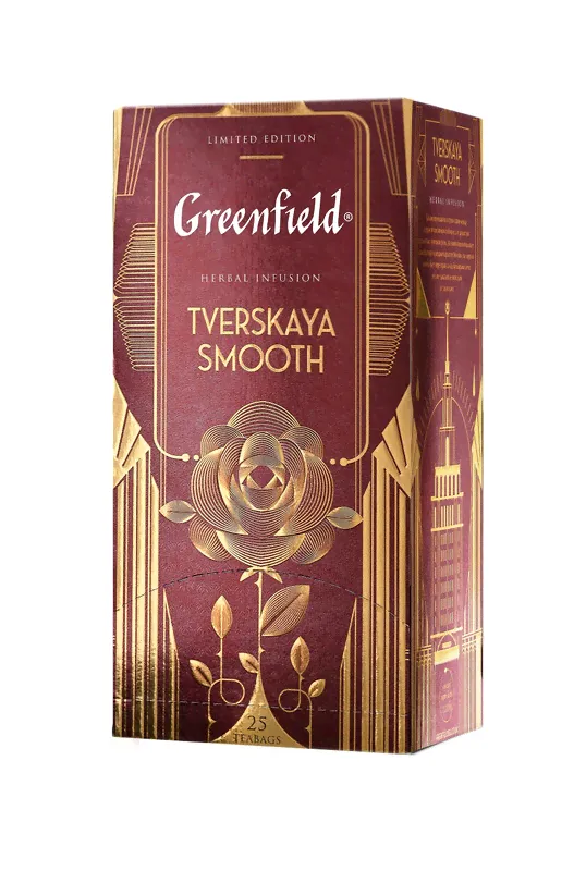 Напиток чайный Greenfield Tverskaya Smooth с ароматом розы и вишни, 25х1.5г-0