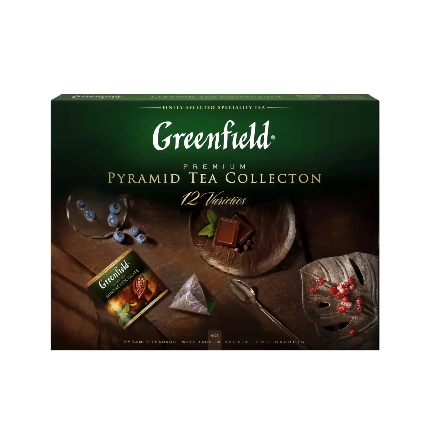 Набор чая Greenfield в пирамидках, 12 видов, 110 гр.