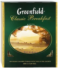 Черный чай Greenfield Classic Breakfast, 100 пак.