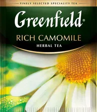 Greenfield Rich Camomile травяной чай Гринфилд в пакетиках, с ромашкой 100 пакетиков