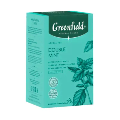 Чай Greenfield Natural Tisane Double Mint (Дабл Минт), травяной, 20 пирамидок-0
