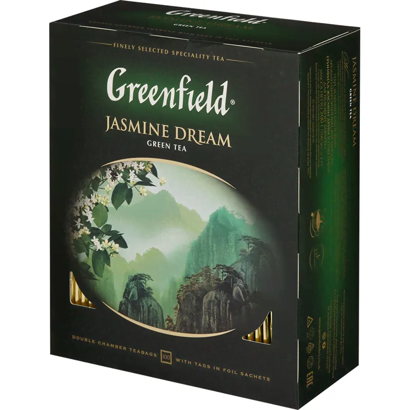 Чай Greenfield Jasmin Dream зеленый (100пакетиков)-3