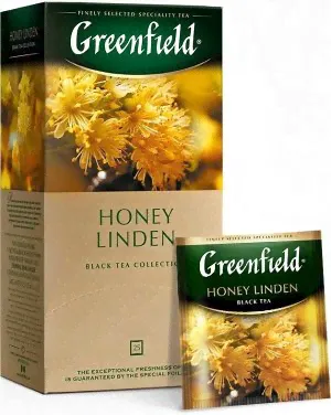 Черный чай в пакетиках Greenfield Honey Linden, 25 шт (с липой и медом)-3