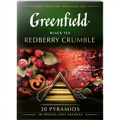 Чай Greenfield "Redberry Crumble", черный с добавками, 20 пирамидок
