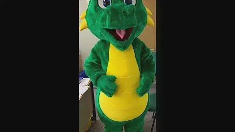 Ysgol Greenfield School. DEWI the Dragon mascot and his song.