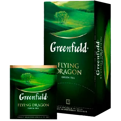 Чай в пакетиках GREENFIELD Flying Dragon зеленый, 25 пакетиков