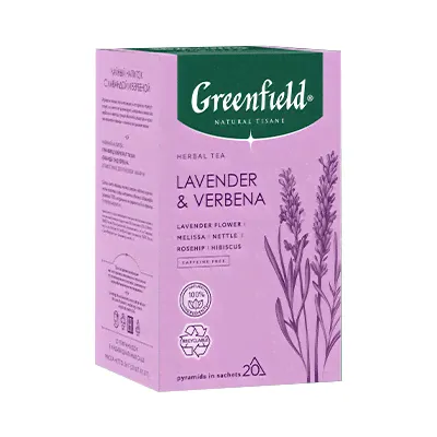 Чай Greenfield Natural Tisane Lavenser & Verbena (Лаванда энд Вербена), травяной, 20 пирамидок-0