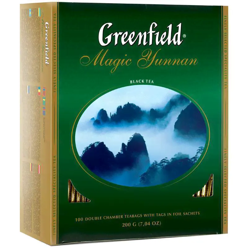 Чай Greenfield "Magic Yunnan", черный, 100 фольг. пакетиков по 2г (арт. 260726)