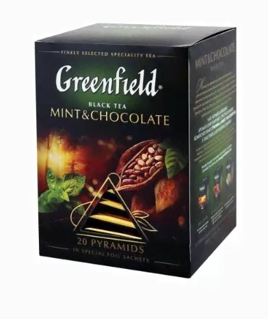 Чай черный GREENFIELD Mint&Chocolate, 20 пирамидок - 5 упаковок
