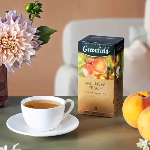 Чай в пакетиках зеленый Greenfield Peach Mellow, 25 шт
