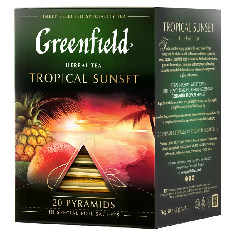 Чай Greenfield Tropical Sunset травяной в пирамидках, 20х1.8г-3