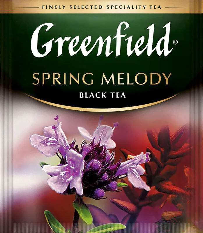 Greenfield Spring Melody черный чай Гринфилд в пакетиках, с чабрецом 100 пакетиков