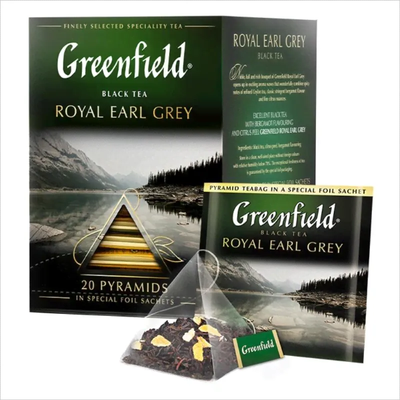 Чай Greenfield Royal Earl Grey, черный с бергамотом, пирамидки, 20 пак.