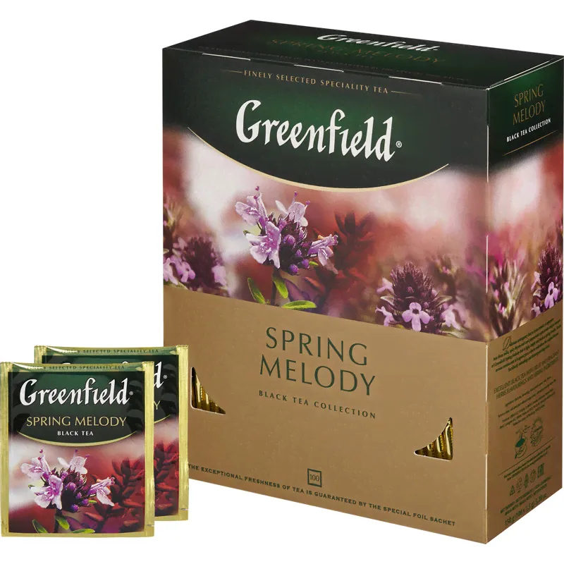 Чай черный Greenfield Spring Melody черный с чабрецом 100 пакетиков